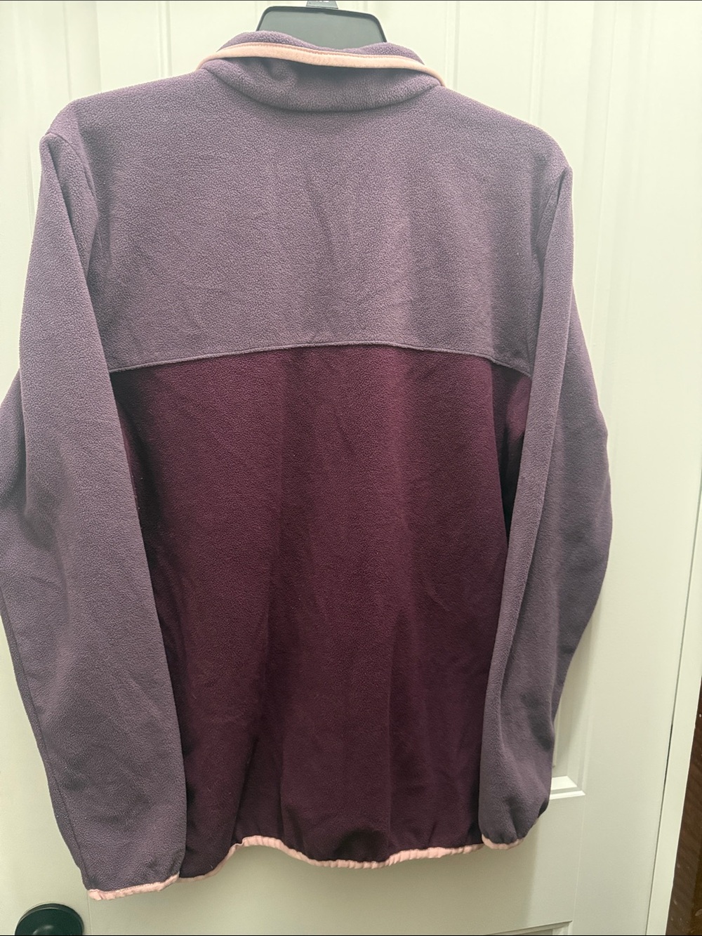 Columbia Fleece Pullover Snap Jacket Women’s L Purple Plum Pink Colorblock Cozy - Picture 4 of 4